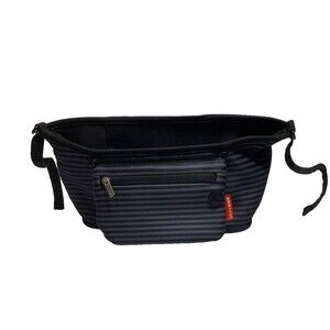 Skip+Hop Stroller Organizer~Grab&Go Cup Baby Bottle/Snack Holder~Black Striped
